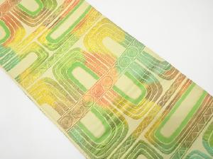 抽象幾何学模様織り出し　袋帯